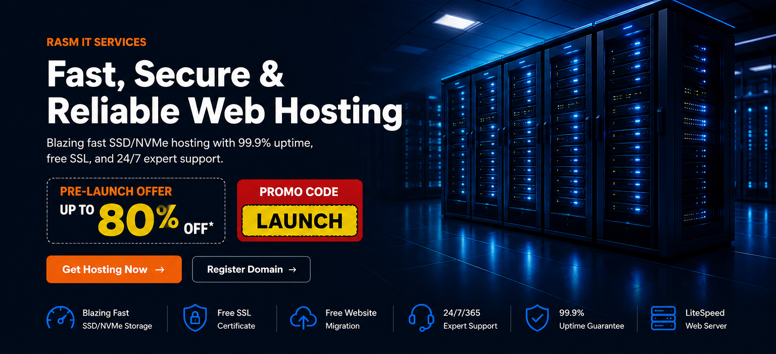 Fast, Secure & Reliable Web Hosting , Pre-Launch Offer  🔥 Up to 80% OFF  🏷 Promo Code: LAUNCH